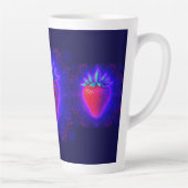 Neon-Erdbeere lebendiger Look Latte-Becher Milchtasse (Rechts)