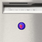 Neon-Erdbeere lebendiger Look-Magnet Magnet (In Situ (Geschirrspüler))