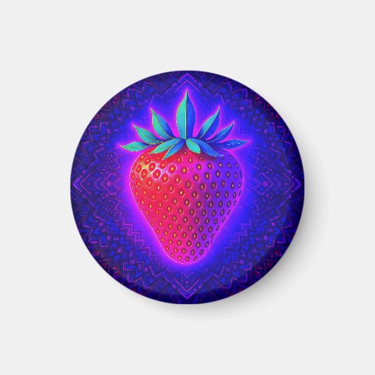 Neon-Erdbeere lebendiger Look-Magnet Magnet (Vorne)