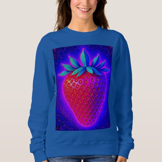 Neon-Erdbeere lebendiger Look Sweatshirt (Vorderseite)