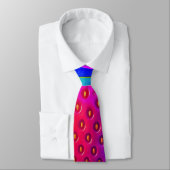 Neon-Erdbeere lebendiger Look-Tie Krawatte (Gebunden)