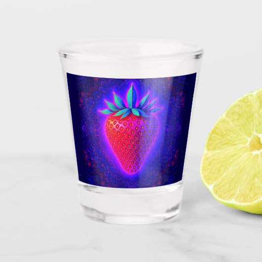 Neon-Erdbeere lebendiges Look Schussglas Schnapsglas (Vorderseite)