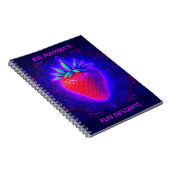 Neon-Erdbeere lebendiges Notizbuch Notizblock (Rechte Seite)