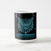 Neon-Eulen-Synthwave - Retro-Nachtwächter Kaffeetasse (Mittel)