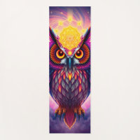 Neon-Eulenporträt: Psychedelische Wirbelkunst
