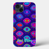Neon Evil Eye | Indie Gothic Occult Aesthetic Pink Case-Mate iPhone Hülle (Rückseite)