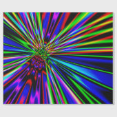 Neon Explosion Colorful Fraktal Art Geschenkpapier (Flach)