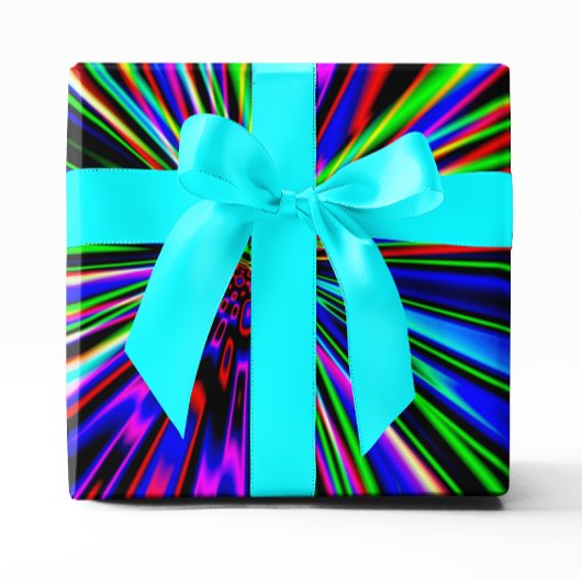 Neon Explosion Colorful Fraktal Art Geschenkpapier