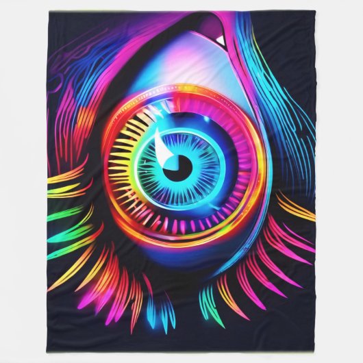 Neon Eye Dream Fleecedecke (Vorderseite)