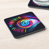 Neon Eye Dream Getränkeuntersetzer (Linke Seite)