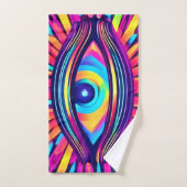 Neon Eye of the Cosmos Badhandtuch Set (Handtuch)