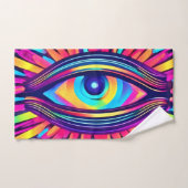 Neon Eye of the Cosmos Badhandtuch Set (Handtuch)
