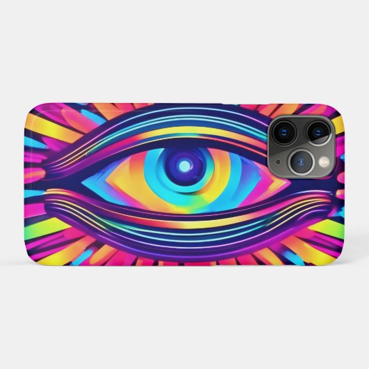 Neon Eye of the Cosmos Case-Mate iPhone Hülle (Rückseite (Horizontal))
