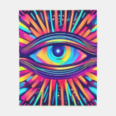 Neon Eye of the Cosmos Fleecedecke (Vorderseite)