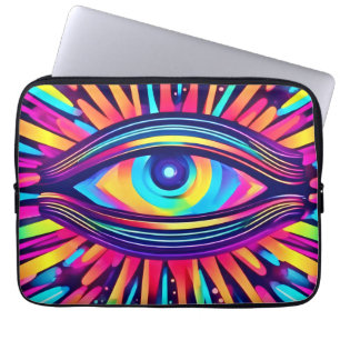 Neon Eye of the Cosmos Laptopschutzhülle
