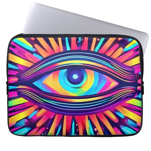 Neon Eye of the Cosmos Laptopschutzhülle (Vorderseite)