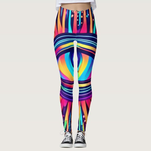 Neon Eye of the Cosmos Leggings (Vorderseite)