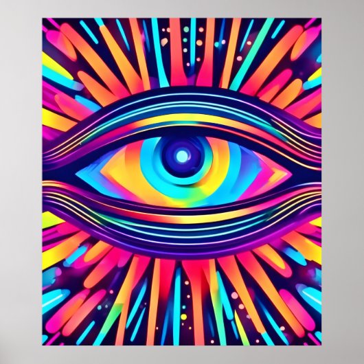 Neon Eye of the Cosmos Poster (Vorne)