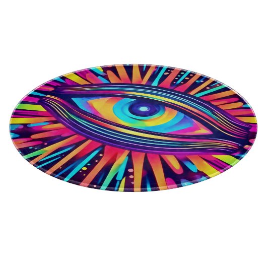 Neon Eye of the Cosmos Schneidebrett (Ecke)