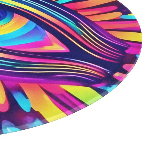 Neon Eye of the Cosmos Schneidebrett (Ecke)