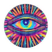 Neon Eye of the Cosmos Schneidebrett (Vorderseite)