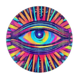 Neon Eye of the Cosmos Schneidebrett