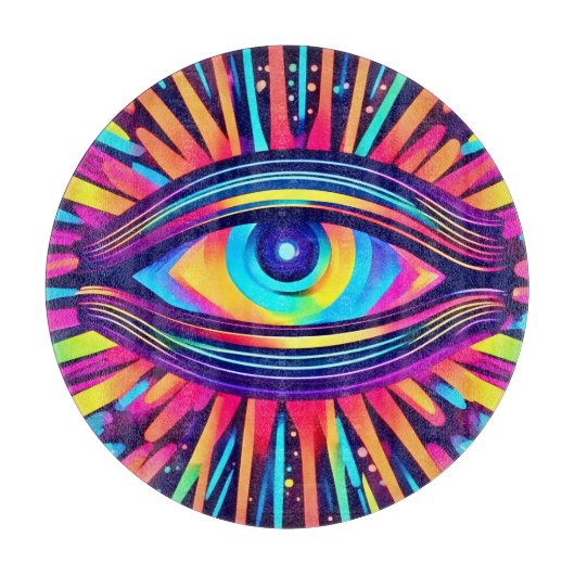 Neon Eye of the Cosmos Schneidebrett (Vorderseite)