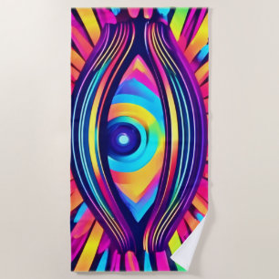 Neon Eye of the Cosmos Strandtuch