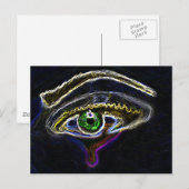 Neon Eye Postkarte (Vorne/Hinten)