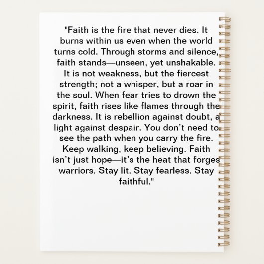 Neon Faith - Gotic Cross Flame Art Planer (Rückseite)