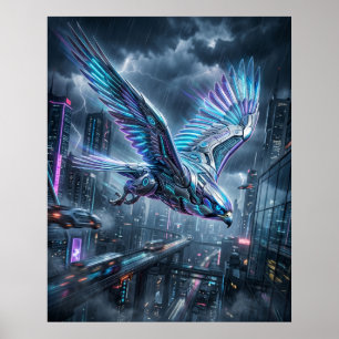 Neon Falke Skyway Sturm Poster