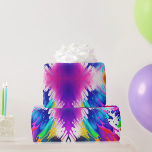 Neon, falsches Glimmen im Dunkeln, Farbspritzer Geschenkpapier