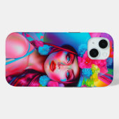 Neon Fantasy Floral Portrait Case-Mate iPhone Hülle (Rückseite (Horizontal))