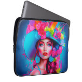 Neon Fantasy Floral Portrait Laptopschutzhülle (Vorne Rechts)