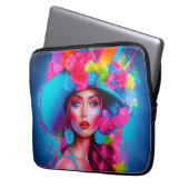 Neon Fantasy Floral Portrait Laptopschutzhülle (Vorderseite Links)