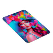 Neon Fantasy Floral Portrait Magnet (Rechte Seite)
