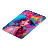 Neon Fantasy Floral Portrait Magnet (Linke Seite)