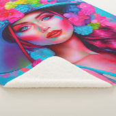 Neon Fantasy Floral Portrait Sherpadecke (3/4)