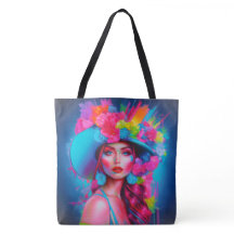 Neon Fantasy Floral Portrait