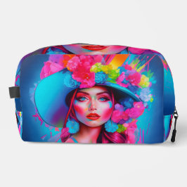 Neon Fantasy Floral Portrait Waschbeutel