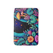 Neon Fantasy Forest Night Glow Design Badematte (Vorderseite Vertikal)
