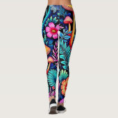 Neon Fantasy Forest Night Glow Design Leggings (Rückseite)