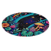 Neon Fantasy Forest Night Glow Design Schneidebrett (Ecke)