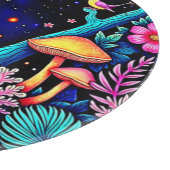Neon Fantasy Forest Night Glow Design Schneidebrett (Ecke)