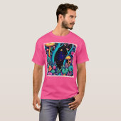 Neon Fantasy Forest Night Glow Design T-Shirt (Vorne ganz)