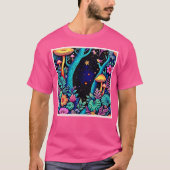 Neon Fantasy Forest Night Glow Design T-Shirt (Vorderseite)