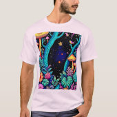 Neon Fantasy Forest Night Glow Design T-Shirt (Vorderseite)