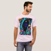 Neon Fantasy Forest Night Glow Design T-Shirt (Vorne ganz)