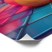 Neon Fantasy Landscape - Surreal Dreamscape Poster (Ecke)