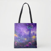 Neon Fantasy Mushrooms Tote Bag Tasche (Vorderseite)
